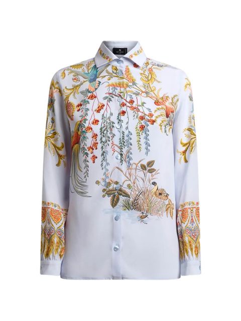 ETRO flora-fauna-print silk shirt - Blue - zdjęcie produktu nr 1