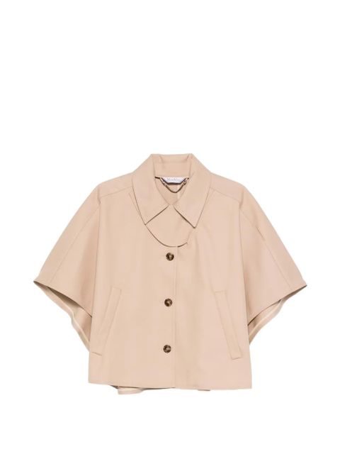 Max Mara buttoned cotton cape - Neutrals - zdjęcie produktu nr 1
