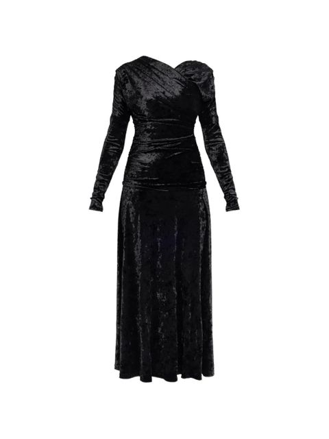 GANNI draped long-sleeved maxi dress - Black - zdjęcie produktu nr 1