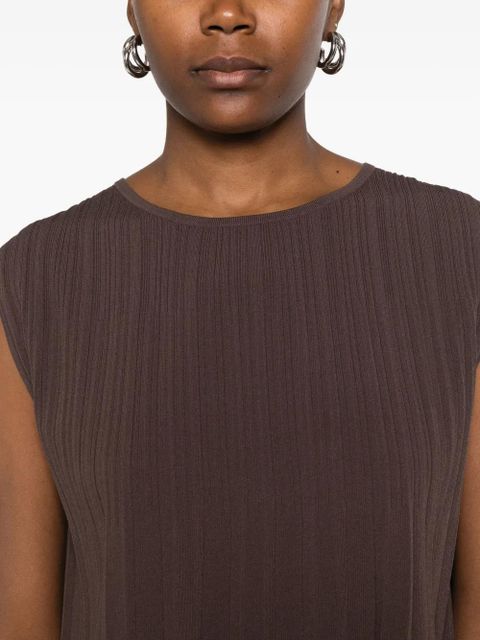 Weekend Max Mara pleated sleeveless top - Brown