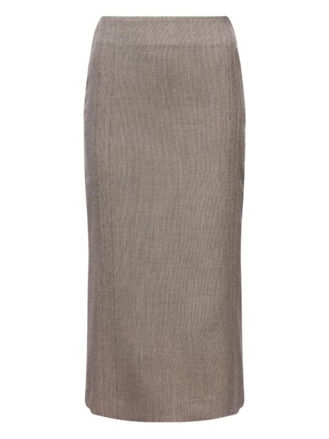 MM6 Maison Margiela rear-slit midi skirt - Brown - zdjęcie produktu nr 1