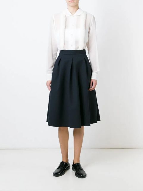 Comme Des Garçons faux fur trim sheer shirt - White - zdjęcie produktu nr 2