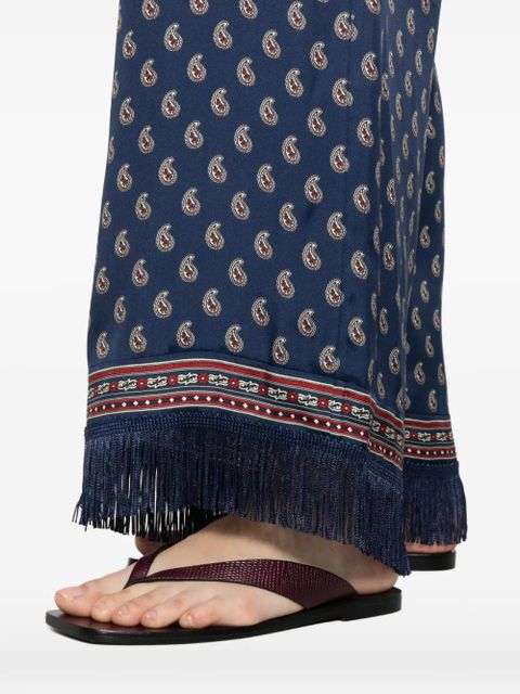 DÔEN Lavon fringes paisley trousers - Blue