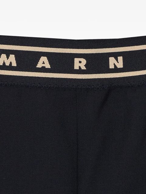 Marni elasticated logo-band trousers - Black