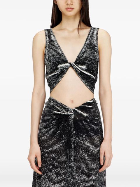 Diesel M-Lilas knotted cropped tank top - Black