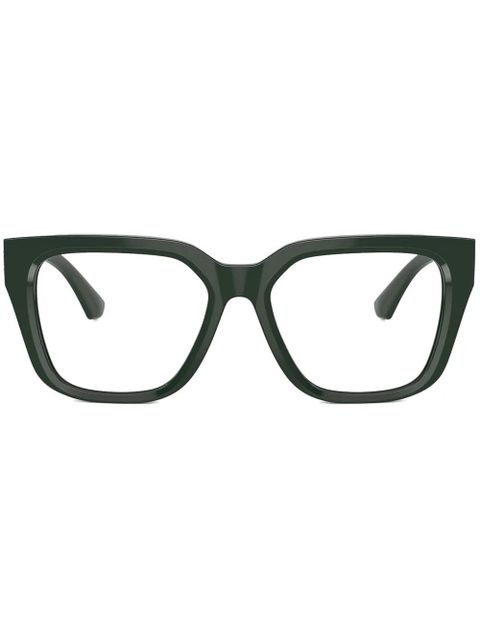 Burberry Eyewear logo-plaque square-frame glasses - Green - zdjęcie produktu nr 1
