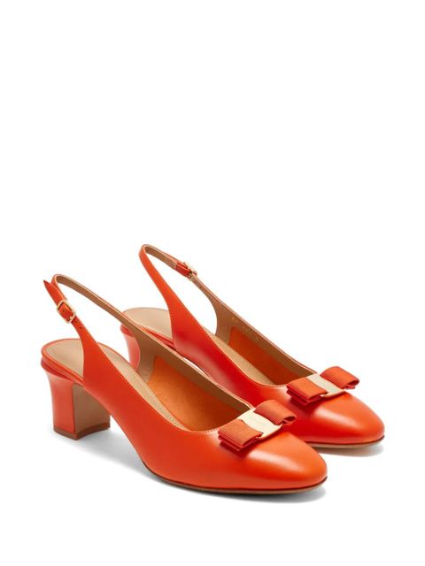 Ferragamo Vara bow-detail slingback pumps - Orange - zdjęcie produktu nr 2