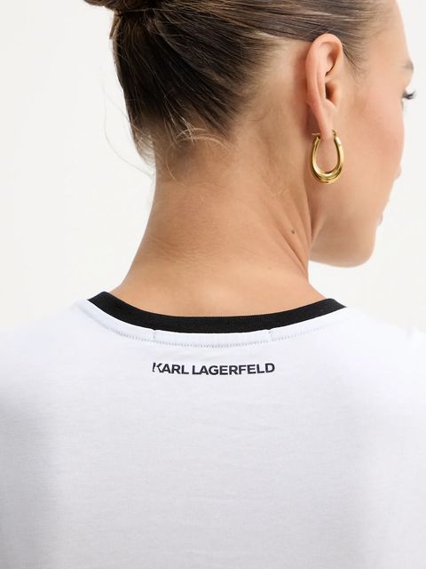 Karl Lagerfeld t-shirt bawełniany damski kolor biały B1W17027