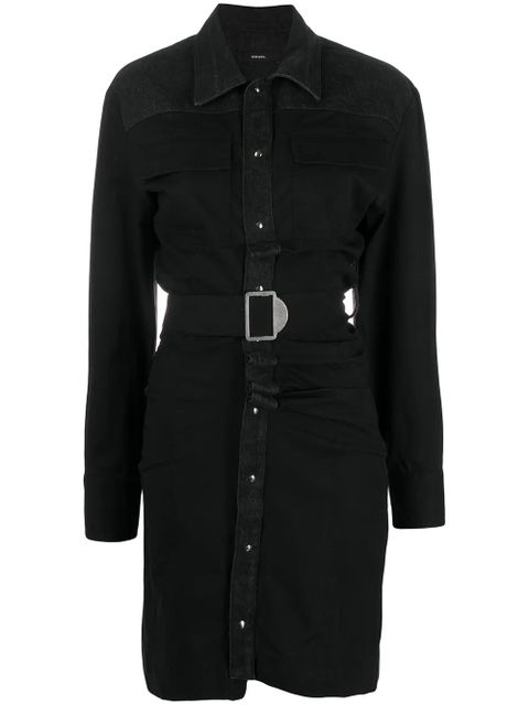 Diesel belted shirt dress - Black - zdjęcie produktu nr 1