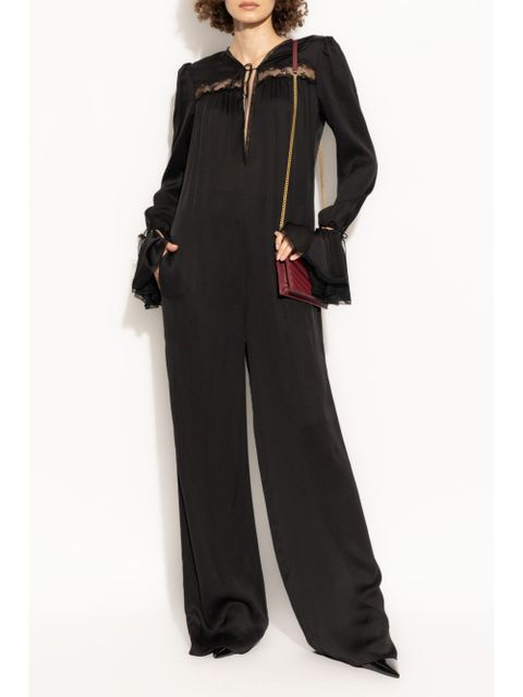 Saint Laurent drawstring long-sleeve jumpsuit - Black - zdjęcie produktu nr 2