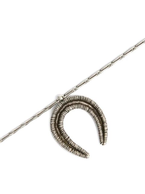 ISABEL MARANT Byrne engraved horseshoe-pendant necklace - Silver
