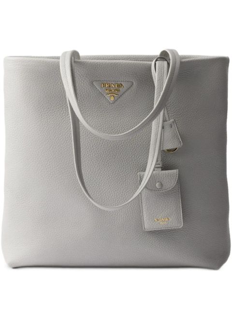 Prada large leather tote bag - Green - zdjęcie produktu nr 1