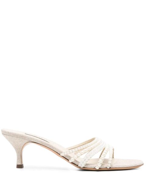 Casadei 70mm pearl-embellished sandals - Neutrals - zdjęcie produktu nr 1