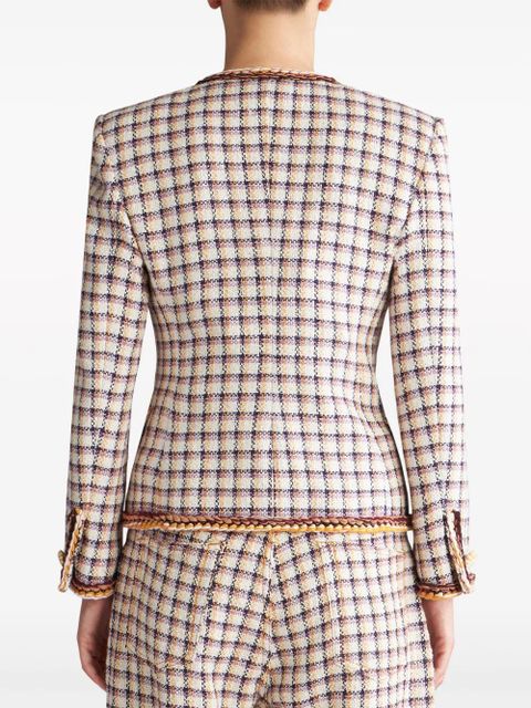 ETRO check-jacquard cotton-blend jacket - White