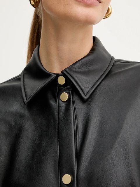 Armani Exchange koszula damska kolor czarny regular z kołnierzykiem klasycznym XW001253 AF16106