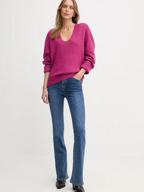 United Colors of Benetton sweter damski kolor fioletowy lekki 11CZD10FD