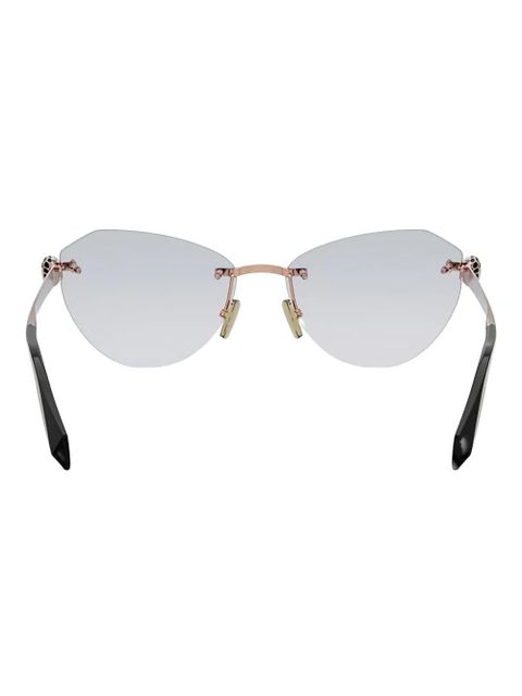 Bvlgari arm-embellished cat-eye glasses - Gold