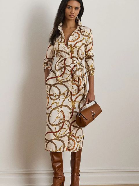 Lauren Ralph Lauren sukienka kolor biały midi rozkloszowana 200979806 - zdjęcie produktu nr 1