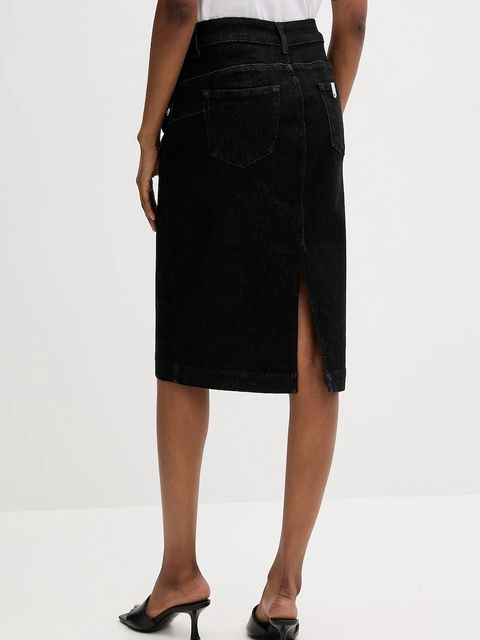 Liu Jo spódnica jeansowa kolor czarny midi prosta UF5092.D0264