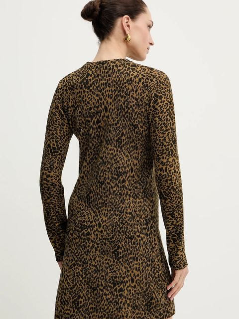 Morgan sukienka z domieszką wełny kolor zielony mini dopasowana RMBEO