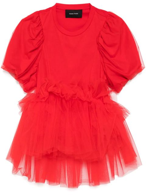 Simone Rocha puff-sleeved T-shirt - Red - zdjęcie produktu nr 1