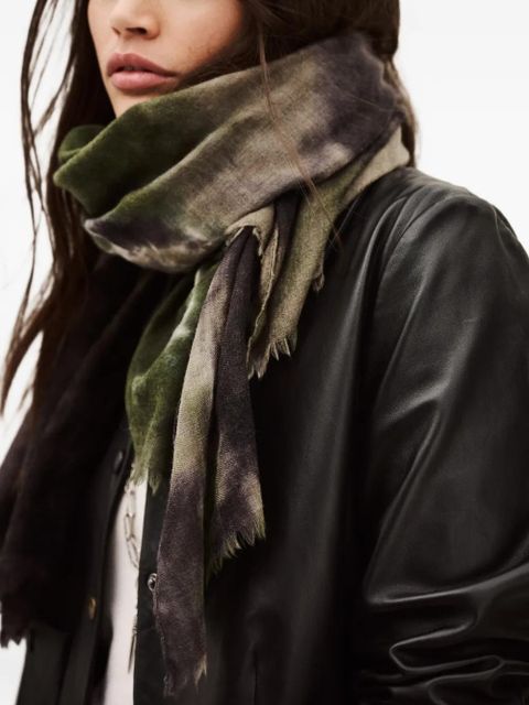Ba&Sh Sofia tie-dye frayed scarf - Green