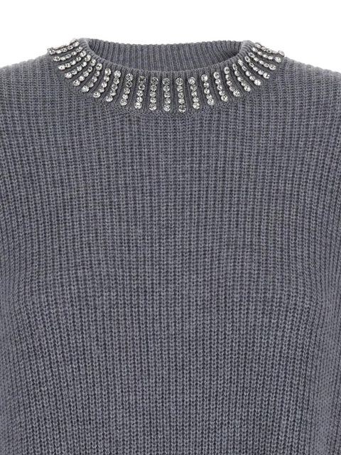 PINKO embellished-neckline knit mini dress - Grey - zdjęcie produktu nr 2