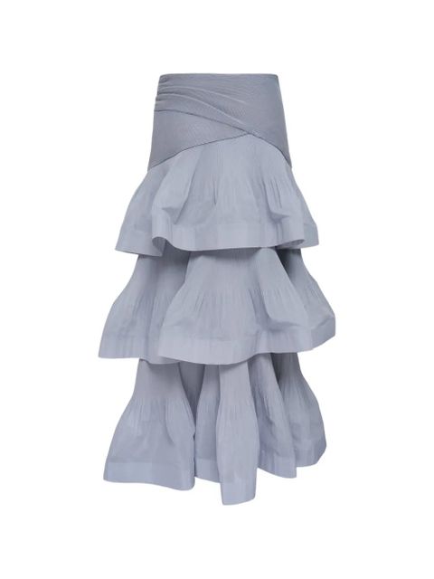 ZIMMERMANN pleated tiered midi skirt - Blue - zdjęcie produktu nr 2