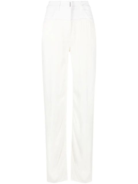 Givenchy patchwork-detail high-waisted trousers - White - zdjęcie produktu nr 1
