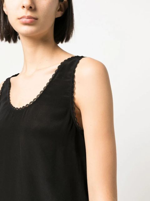 TWINSET scallop-edge tank top - Black