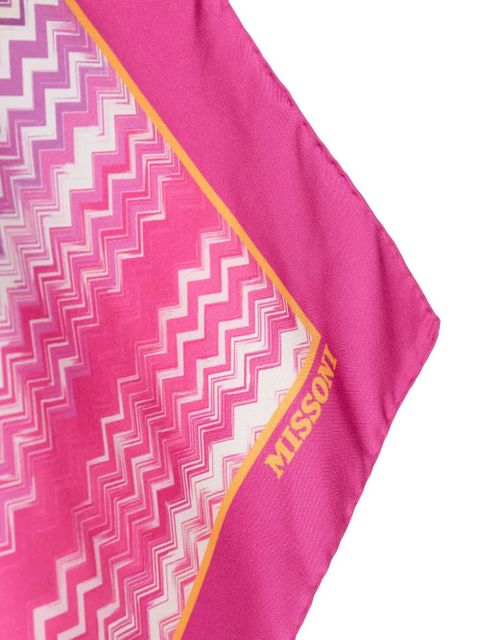 Missoni zigzag print silk scarf - Pink - zdjęcie produktu nr 2