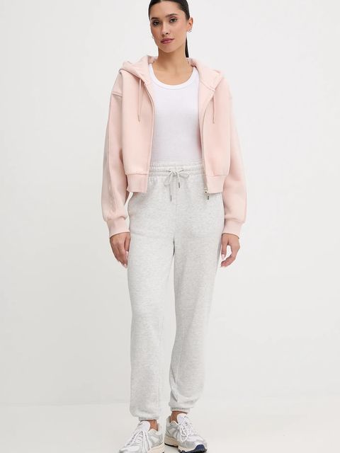 Guess bluza AELIA damska kolor różowy z kapturem gładka V5BQ11 KB681