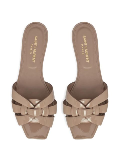 Saint Laurent straps flat sandals - Neutrals