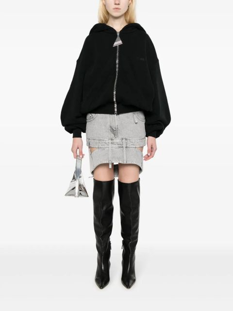 The Attico cut-out denim mini skirt - Grey - zdjęcie produktu nr 2