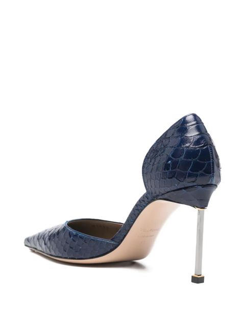 TOM FORD Spire D'orsay crocodile-effect pumps - Blue - zdjęcie produktu nr 2