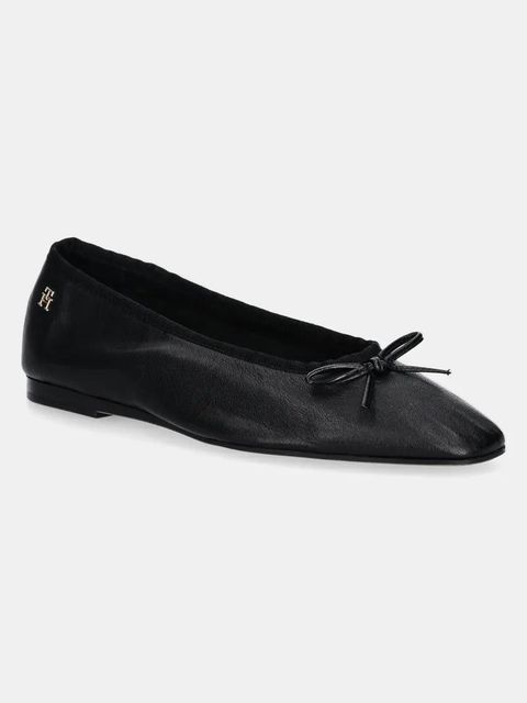 Tommy Hilfiger baleriny skórzane BALLERINA SOFT LEATHER kolor czarny FW0FW08355 - zdjęcie produktu nr 1