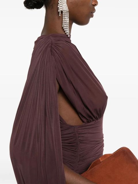 Magda Butrym draped one-shoulder dress - Purple