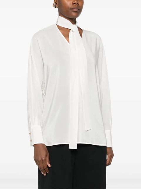 Max Mara tie-neck silk blouse - White