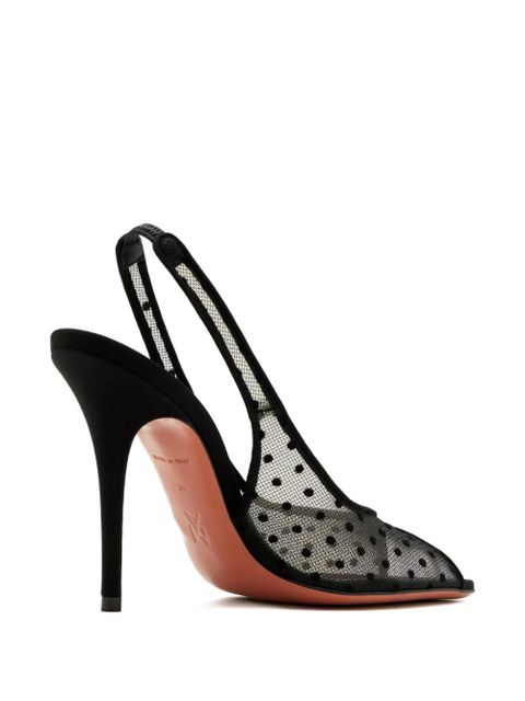 Amina Muaddi Kristina polka-dot slingback sandals - White