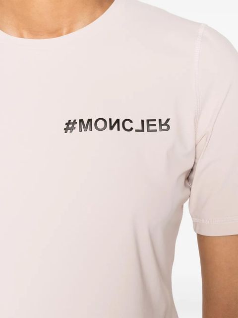 Moncler Grenoble logo-embossed technical-jersey T-shirt - Pink