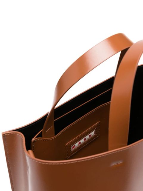 Marni small Museo leather tote bag - Brown