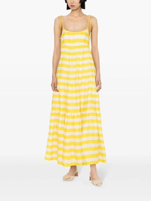 ZIMMERMANN Alight striped linen midi dress - Yellow