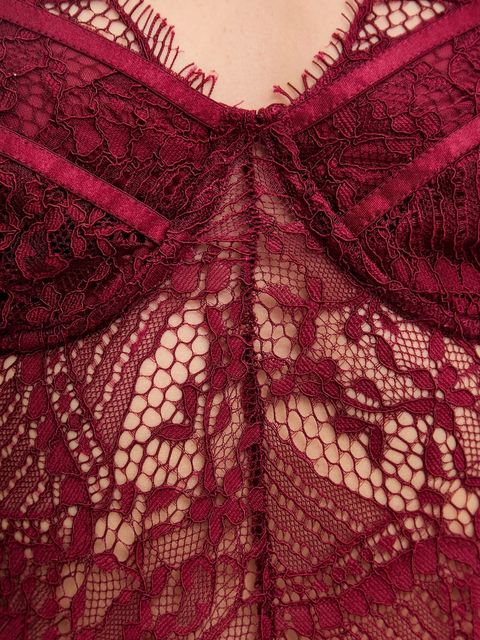 Bardot body damskie kolor bordowy wzorzyste 51150TB3