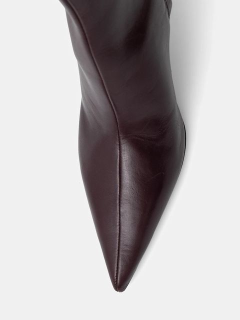 Patrizia Pepe kozaki skórzane damskie kolor fioletowy na szpilce 8Y0131 L166 M536