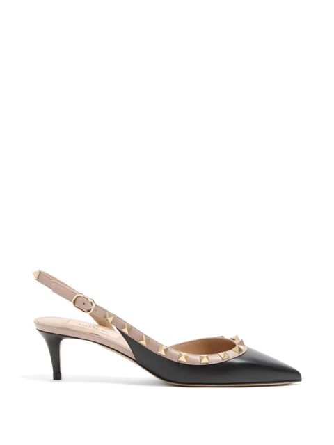 Valentino Garavani Rockstud calfskin slingback pump 50mm - Neutrals - zdjęcie produktu nr 1