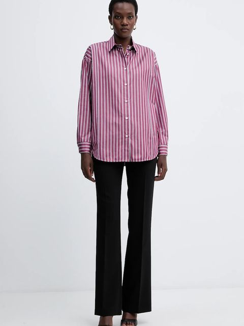 Simona Corsellini koszula bawełniana damska kolor bordowy relaxed z kołnierzykiem klasycznym A25CPCA01201