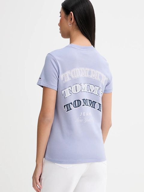 Tommy Jeans t-shirt bawełniany damski kolor fioletowy DW0DW22516