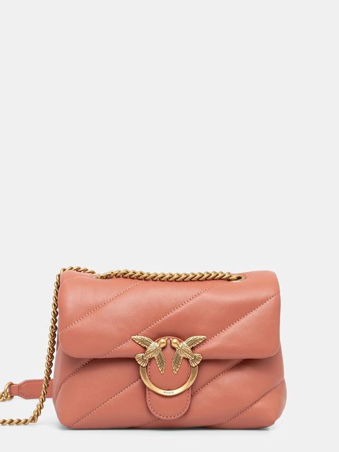 Pinko torebka skórzana kolor różowy 100039 A0F2 - zdjęcie produktu nr 1