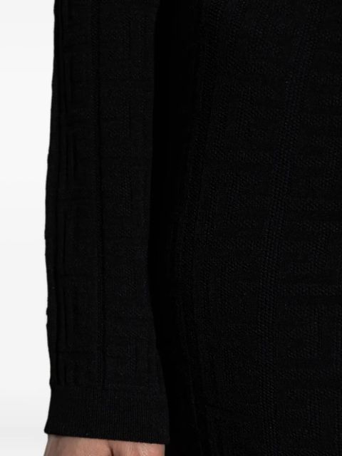 Balmain ribbed long-sleeve dress - Black