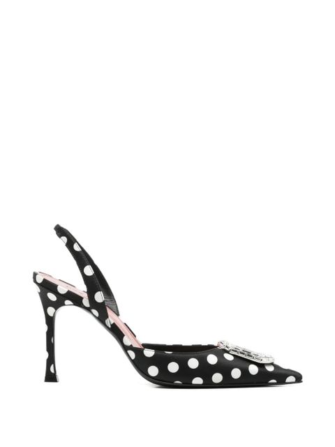 Amina Muaddi Camelia crystal-embellished pumps - Black - zdjęcie produktu nr 1